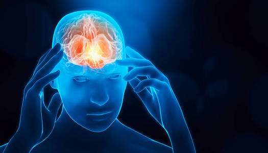 大脑活动,受伤,疼痛,头痛,疾病或疾病,冥想,思考,愈合,放松概念三维