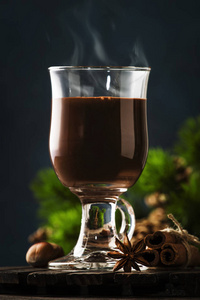 饮料 热的 咖啡 桌子 温暖的 糖果 巧克力 冬天 食物