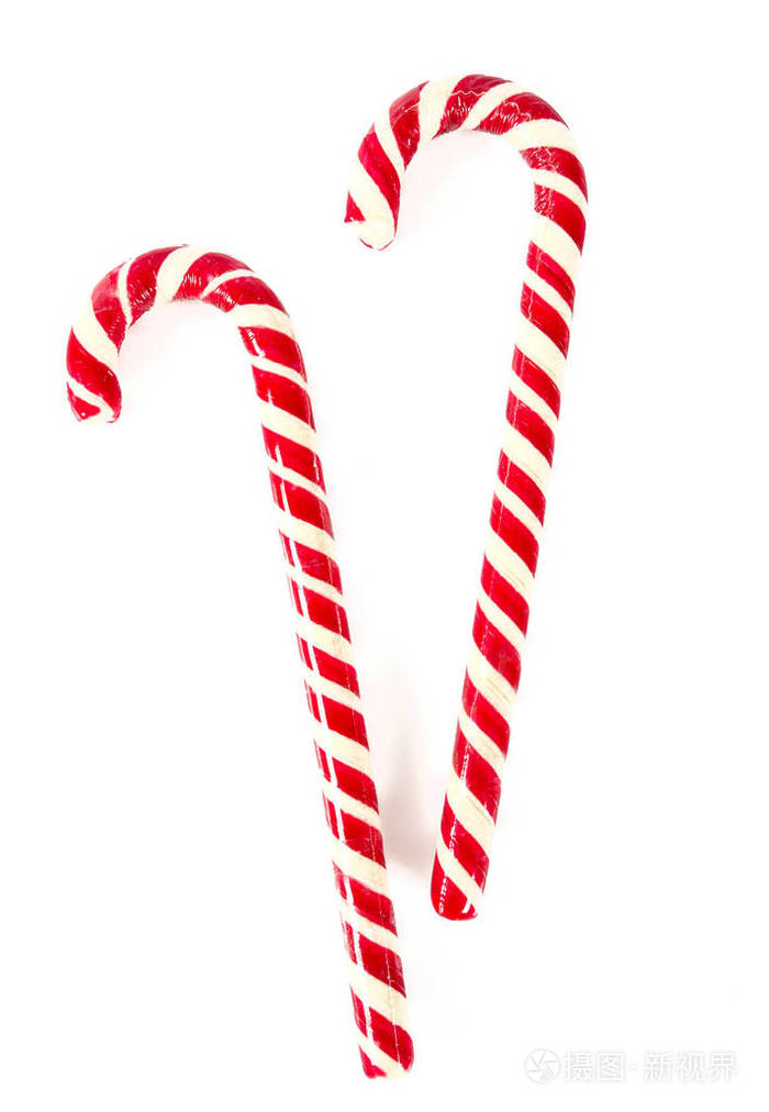 白色条纹圣诞糖果棒
