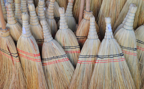 家庭 家务 清扫 工具 打扫 地板 稻草 纹理 扫帚 木材