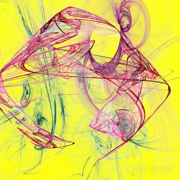 梦幻混沌的彩色分形图案抽象分形形状3d渲染插图背景或墙纸