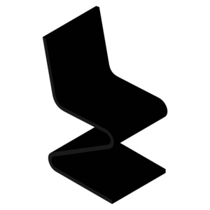 黑色椅子。现代设计师的白色背景隔离椅
