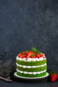特写镜头 食物 糕点 饼干 菠菜 草莓 甜点 蛋糕 马斯卡彭