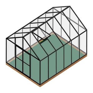 Empty greenhouse with closed door