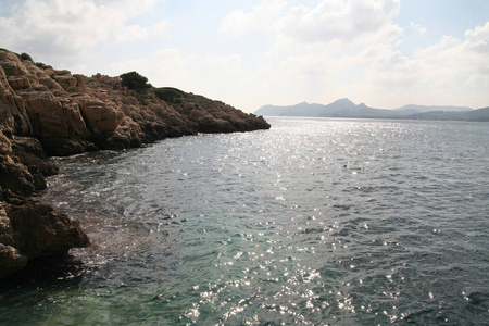 目的地 危险的 马洛卡 海洋 海滩 边缘 美丽的 假日 地中海