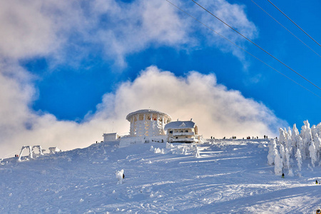 滑雪 布拉索夫 美丽的 全景图 天气 阳光 假日 冬季 旅行