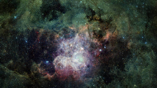 绿色宇宙背景。这张图片的元素由美国宇航局提供