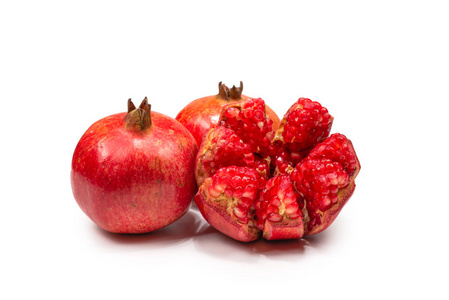 Sweet pomegranate isolated on white background. 