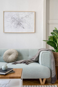 公寓 房子 椅子 枕头 窗口 奢侈 桌子 薄荷 镶木地板