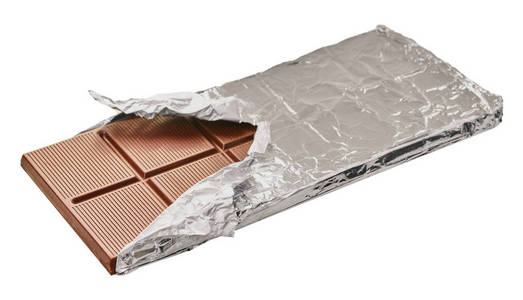 chocolate bar in foil 