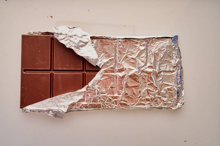 chocolate bar in foil 