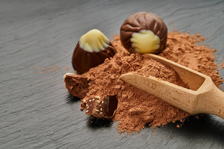 chocolate candies truffle closeup 