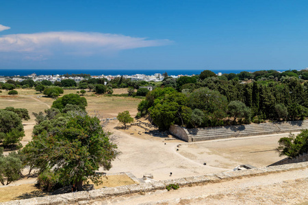 View from Mount Smith at the capital city Rhodes and the aegean 