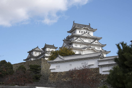秋天美丽的白色希美吉城堡在兵库县