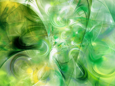 绿色抽象分形背景三维渲染图解照片