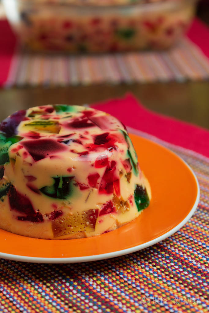 gelatin in colors, sweet very famous in brazil. brazilian candy