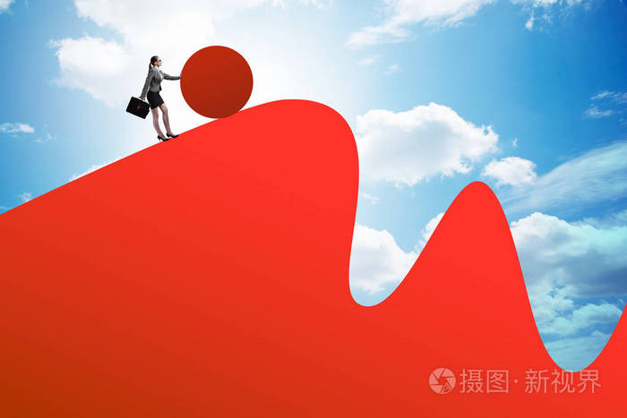 困难挑战观念中的女商人