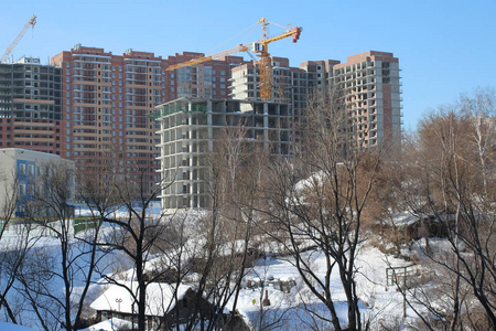 公寓 高的 旅行 起重机 房子 新的 风景 建筑 住房 天空