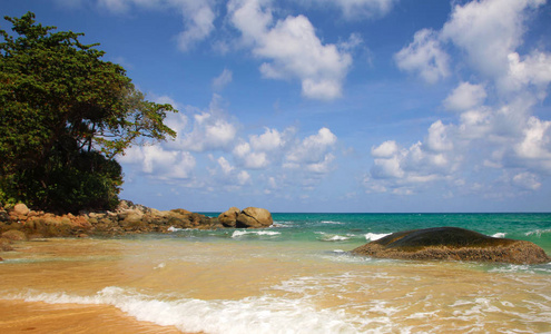 海洋 岩石 海岸 安达曼 卡塔 巨石 天堂 海湾 夏天 海岸线