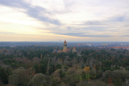 从国战纪念碑俯瞰德国莱比锡全景