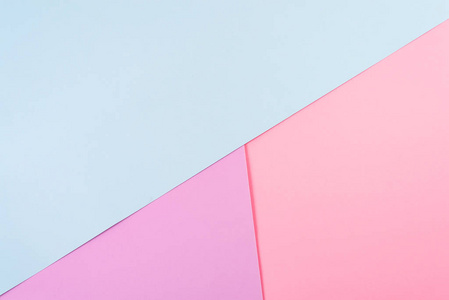 抽象几何纸背景。蓝粉色流行色。