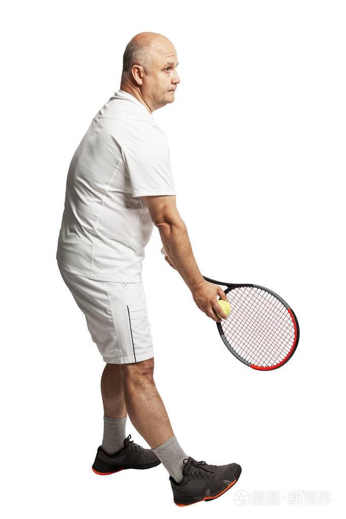 abaldmaninadulthoodinawhitesportsuniformwithatennis