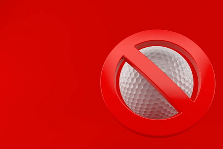 带有禁止标志的高尔夫球