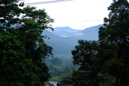 风景 岩石 旅行 公园 环境 瀑布 夏天 森林 流动 亚洲