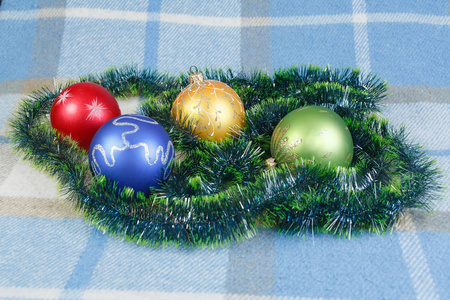  Christmas toys on a blue background