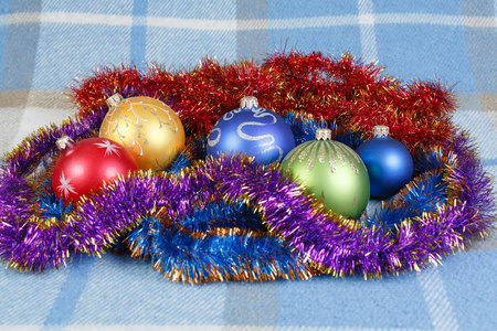  Christmas toys on a blue background