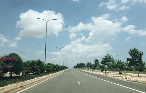 Empty highway at sunny day 