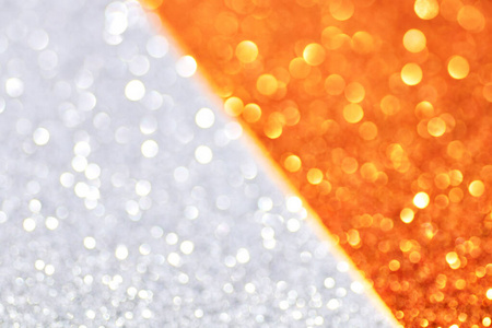 银色和金色散焦闪光.照片