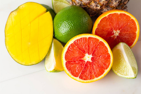 甜的 果汁 石灰 芒果 水果 柠檬 维生素 柑橘 葡萄柚