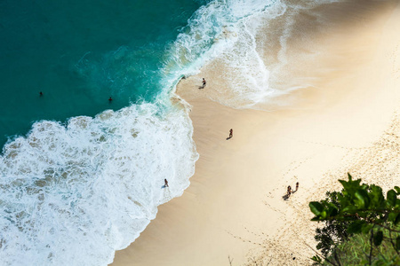 BALI, INDONESIA  MAY 12, 2018 White sand beach with turquoise 