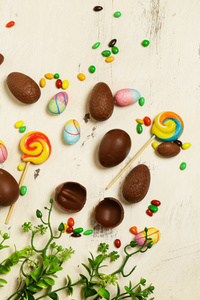 木材 兔子 春天 卡片 糖果 庆祝 传统 复活节 问候语