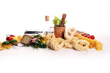 意大利面，蔬菜，香草和香料
