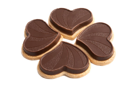 chocolate hearts isolated 