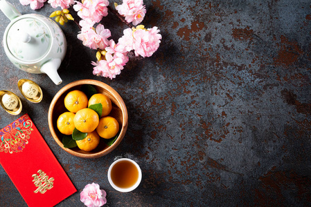 Chinese new year festival decorations pow or red packet, orange 