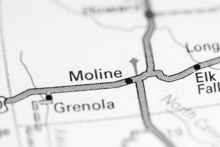 莫林。堪萨斯州。地图上的美国