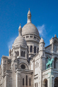 Side view of SacreCoeur Sacred Heart Basilica in Montmartre, 