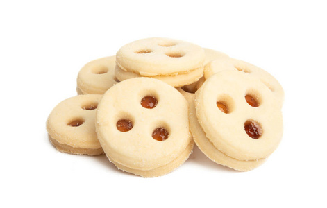round cookies with jam isolated 