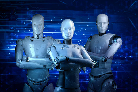 自动机模型一群机器人照片