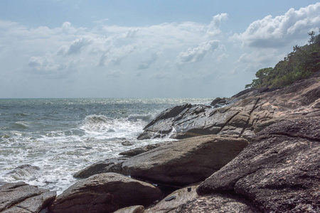 泰国 美丽的 假期 海洋 场景 海岸线 假日 早晨 巨石