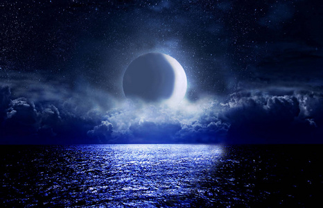 天空 墙纸 海洋 月亮 插图 宇宙 风景 占星术 天文学