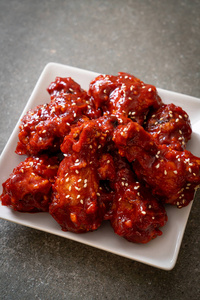 fried chicken with spicy sauce 