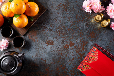 Chinese new year festival decorations pow or red packet, orange 