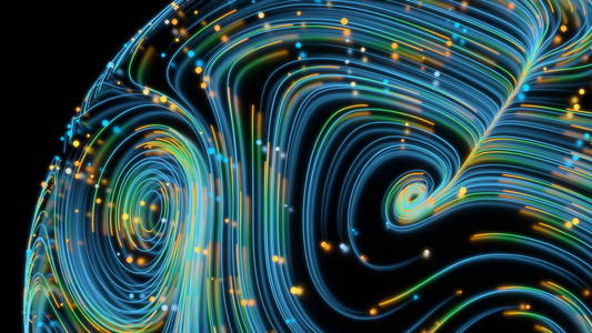 行星表面上闪烁的霓虹灯扭曲的宇宙线.