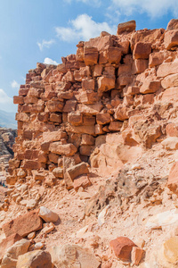 佩特拉 古董 避难所 沙漠 岩石 古老的 外部 高的 地标