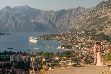 Kotor on the Bay of Kotor in Montenegro seen from the viewpoint 