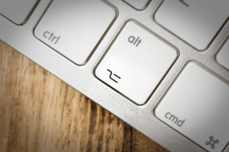 Computer keyboard  silver keyboard of a laptop with button ALT 